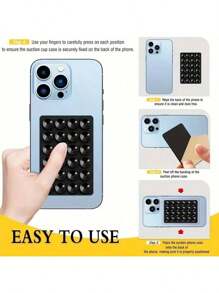 3 件双面硅胶吸盘手机支架，自拍支架 - 防滑粘性手机握把，免提多场景智能手机配件，便携式视频和平板电脑支架，无需电池