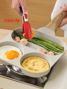 1PC Omelet Pans Home Four-Hole Omelet Pan Egg Burger Pan Gas Induction Stove, 3-In-1 Non-Stick Divided Grill Pan, 3 Section Fried Egg Pan For Gas Stove Top And Induction Cooker - Perfect For Breakfast, Eggs, Bacon Seafood Boil