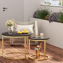 Nesting Coffee Tables Round Side Tables Set Of 2 Balcony Side Tables