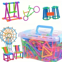 200pcs STEM Magic Wand Building Block Set - Teens Educational Construction Toy, Unleash Kids Imagination, Engineering Kit, Multicolor & Shapes, Perfect Gift For Birthday & Holidays
