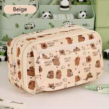 1pc Large Capacity Nine-Layer Pencil Case, Student Stationery Pencil Case, Stationery Storage Bag, School Supplies, Back To School Gift, (The Pattern On The Pen Bag Is Random, Only The Pen Bag Is Sold, Stationery Stickers Are Not Included)