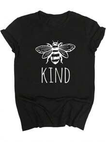 Women Cute Funny Graphic T Shirts - Black - View 1
