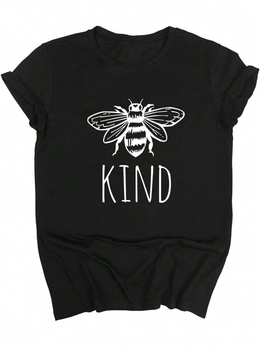 Women Cute Funny Graphic T Shirts - Black - View 1