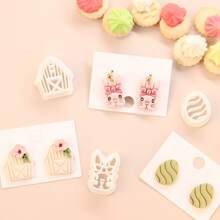 1pc/3pcs Easter Clay Cutters, Polymer Clay Cutters, Rabbit Clay Earring Cutters, Egg Clay Cutter Set, Polymer Clay Earring For Earring Making, Jewelry Making Kits