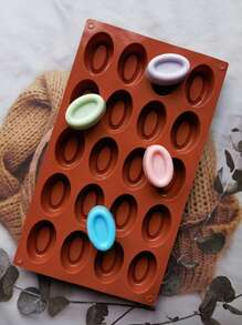 1 件硅胶椭圆形甜甜圈模具，低调手工烘焙工具 - 鏽棕色 - 查看 3