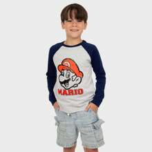 Super Mario Long Sleeved Top | Official Mario Boys' T-Shirt | Kids Long Sleeve T-Shirts - Grey - View 2