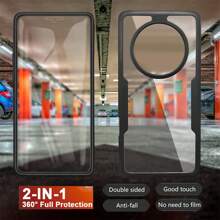 Hadaasi 1 ốp lưng bảo vệ toàn thân 2 trong 1 kèm miếng dán màn hình phía trước, viền mềm TPU trong suốt + mặt lưng cứng PC, chống rơi 360 độ, tương thích với OPPO Reno12 FS/A3X và 17Pro/17ProMax/Air/17/16/15/14/13/12/11 Pro Max/Plus/SE2/SE3/7/8, Galaxy S26Ultra/S26Plus/S26/M36/S25FE/S25Ultra/S25Plus/S25/S24Ultra/S24Plus, Honor 400/400Pro/400Lite, OPPO Reno14 Pro/Reno14 F, Infinix Hot 60 Pro/Hot 60 Pro+, Redmi 15C - màu đen - Xem 3