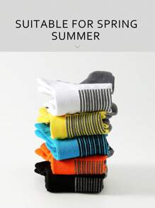 5 双男士轻质网眼透气吸汗运动短袜，适合夏季、休闲、工作、学校、办公室、青少年和青年尺码 39-44