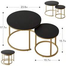 Nesting Coffee Tables Round Side Tables Set Of 2 Balcony Side Tables