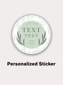 Adesivos Personalizados Verdes de Botânica - Etiquetas Adesivas Personalizadas para Casamentos, Festas e Presentes - Conjunto com 30 Peças, 2 Polegadas e Formatos Mistos, Design Elegante e À Prova d'Água para Scrapbooking e Envelopes, Material Escolar, Volta às Aulas