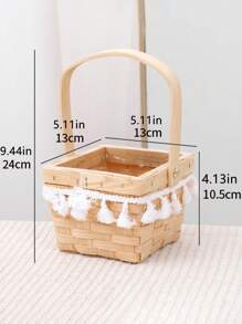 1pc Handwoven Flower Basket, Gift For Women's Day, Teacher's Day, Mother's Day, Succulent Basket, Storage Basket, Rattan Gift Basket