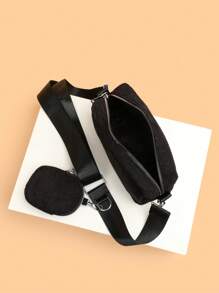 2 Stück Herren Mode Cord Umhängetasche einfarbig Schultertasche leicht, geeignet für Reisen, Schüler, Studenten, Teenager, Sommer, Lässig, Outdoor, Reisen, Abschlussgeschenke, Geburtstag, Streetwear