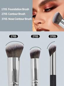 MAANGE 8pcs Makeup Tool Kit 3pcs Basic Makeup Brushes Set Foundation Concealer Details Brushes Soft Dense Fiber 2pcs Triangle Velvet Powder Puff 1pc Beauty Cosmetics Blending Sponge Egg 2pcs Mini Air Cushion Puff For Travel, Party Reapply Makeup - 黑色 - 查看 4