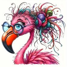 1 件/2 件/3 件卡通火烈鸟补丁 - 可水洗 DIY 热转印贴纸，适用于 T 恤、包、枕头、装饰徽章 - 动物主题熨烫织物补丁