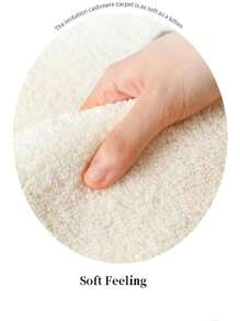 Alfombra blanca con un estilo simple y lujoso, imitando largas tiras de cachemira con absorción de agua, antideslizante, resistente al desgaste y cómoda para usar al lado de la cama, adecuada para uso doméstico y lavable