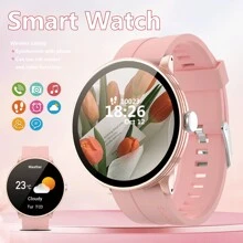 智能手表：无线呼叫/拨号、多种运动模式、来电提醒和拒绝、短信提醒、消息预览、可定制壁纸、兼容 iPhone/Android - 彩色 - 查看 10