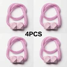 4 piezas de sujetadores de cortinas con imán fuerte y diseño de cuerda gruesa para dormitorio, sala de estar, cocina, accesorio de decoración del hogar de plástico duradero. - 2Negro2beige - Ver 5