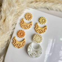 1pc/2pcs Moon & Flower Shaped Polymer Clay Mold For Jewelry Making - Moon Flower - View 12