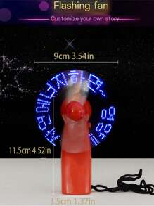 1 pieza Ventilador con texto intermitente personalizado, Ventilador de mano pequeño con texto LED intermitente, Ventilador de escritorio, Ventilador con logotipo iluminado de texto personalizado, Pequeño regalo personalizado de verano, Ventilador pequeño, Ventilador con texto de confesión de San Valentín personalizado, Regalo de San Valentín - Multicolor - Ver 5