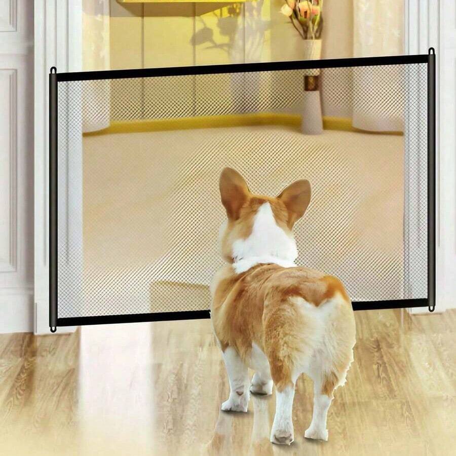 Portable Pet Gate, Suitable For Doorways - Quickly Foldable Mesh Fence, Fit For Small Dogs - Adjustable, Child-Proof, Durable Design, Suitable For Hallways, Doorways And Stairways, Christmas Gift - Multicolor - View 1