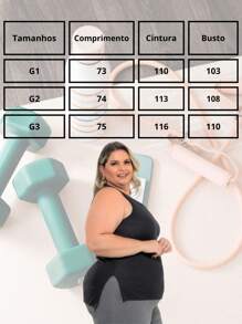 Kit 2 Regatas Dry Fit Feminina Plus Size Tapa Bumbum Academia Fitness Esportiva - Preto e Rosa - Visão 11
