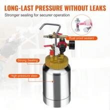 VEVOR 2L/0.5gal Spray Paint Pressure Pot Tank, Lightweight Air Paint Pressure Pot, 1.8mm Nozzle Spray Paint Gun 3m Hoses For Home Decoration Architecture Construction Automotive Painting, 45PSI Max - 預設 - 查看 6