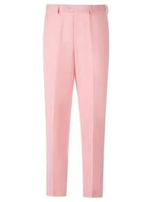 2-Piece Men's Suits, Slim Fit Suit With Double-Breasted Notched Lapel Solid Suit Jacket And Pants Set For Evening Party Prom - Pink - View 5