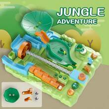 1set Jungle Adventure Interactive Track Board Game - Educational Puzzle Toy For Youngsters, PP Material, No Battery Required, Ideal For Halloween And Christmas Gifts, Educational Toy|Jungle Theme Toy|Engaging Game Design, Jungle Toys - Multicolor - View 2