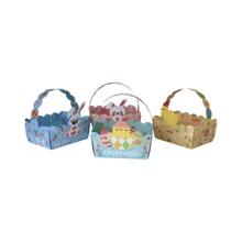 12/24PCS 12*9*6cm Creative Easter DIY Gift Boxes, Adorable Rabbit & Chick Elements To Handcraft And Convey Heartfelt Wishes, Instantly Boost Party & Holiday Atmosphere!