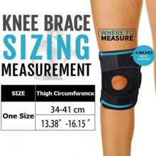 Breathable Knee Brace Patella Support Sports Protection Compression Sleeve Wrap Running Workout Fitness - Black - View 6