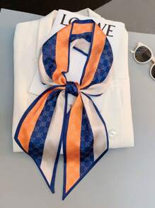 1入組女士春夏款休閒模擬絲質圍巾，專業印花圍巾適用於脖子、頭巾，薄型裝飾圍巾或腰帶，頭巾時尚髮箍 - A - 查看 28