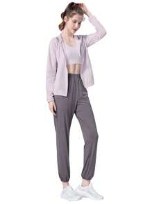 CAMEL Women's Yoga Clothing 5 Piece Suit , Far Action Suit , Sun Protection Spring Outdoor Running Fitness Clothing Professional Gym Sportswear 5 Piece Suit