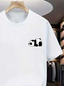 Women's Panda Shirt 100% Cotton Short Sleeve Summer Comfortable Printed Shirt - White - View 2