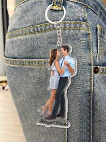 1 pièce/3 pièces Porte-clés acrylique personnalisé, porte-clés photo personnalisé, pendentif de sac à dos pour femme, porte-clés pour animaux de compagnie personnalisés, étiquettes de clés, porte-clés acrylique pour couples, amis, animaux de compagnie, porte-clés photo personnalisé, effet double face, breloques - Modèle A - Voir 5