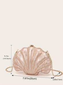 Women Evening Clutch Bag Bridal Wedding Personalized Mini Shell Design Acrylic Clutch Dinner Bag For Women Prom With Detachable Metal Chain For Wedding And Party Shoulder Bag Women Clutch Purses For Ladies Handheld Evening Bag Versatile Cocktail Party New Wallet Banquet Bag, Elegant Shell Bag, Perfect For Parties, Weddings, Dinners & Banquets, Matches Wedding Dresses, Formal Wear, Prom Gowns, Birthday Outfits & Women's Party Attire, Prom Bag For Party - Multicolor - View 11