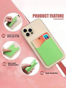 Cell Phone Wallet Silicone Stick On Card Holder Back Phone Adhesive Back Of Cell Phone Wallet For Check ID Business Card Compatible Works With Most Smartphones Minimalist Universal Adhesive Phone Back Bag Phone Back Wallet Pocket Compatible With Most Smartphones And Protective Cases Card Covers For Vacation Card Holder Wallet Business Card Holder Credit Card Holder Women For Women For Men Card Wallet Magsafe Wallet Cell Phone Purse Cellphone Bag - Multicolor - View 6