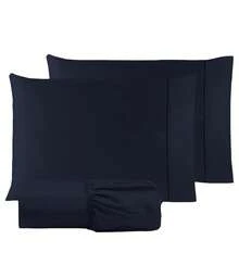3-Piece King Size Sheet Set 400 Thread Count Extra Soft Micropercale - 黑色 - 查看 2