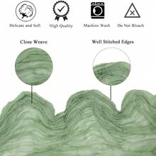 1 Pack/6 Packs Christmas Sage Green Sheer Table Runner, 10 Feet (35x120 Inches), Sheer Table Runner, Suitable For Wedding Reception, Bridal Birthday Party, Boho Chic Dining Table Decor, Rustic Romantic Wedding Table Runner - Olive Green - View 5