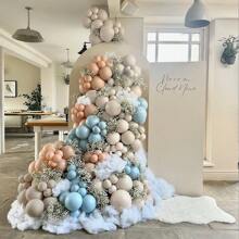 112pcs Macaron Orange Blue Cream Beige Balloon Garland Kit - Latex Balloons For Wedding, Showers,Gender Reveal Party Decor,Engagement, Birthday, Mother's Day, Graduation, Valentine's Day,Party Decorations