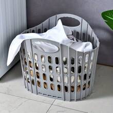 Foldable Laundry Basket For Home, Large Capacity Space-Saving Design, Portable Durable Thickened Moisture-Proof, Clothes/Plush Toy Storage, Fits Bathroom Bedroom Living Room, Easy Fold Organizer Basket - 高級灰色 - 查看 3