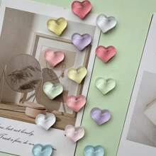 5 件/10 件/12 件/15 件可爱心形和椭圆形冰箱贴 - 适用于白板、储物柜和厨房装饰的塑料磁铁 - 非常适合家庭、办公室和节日礼物 - 彩色 - 查看 3