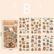 6 件水豚防水贴纸，可爱猪主题贴纸，适用于剪贴簿、日记、手机壳装饰、宠物安全、手工制作