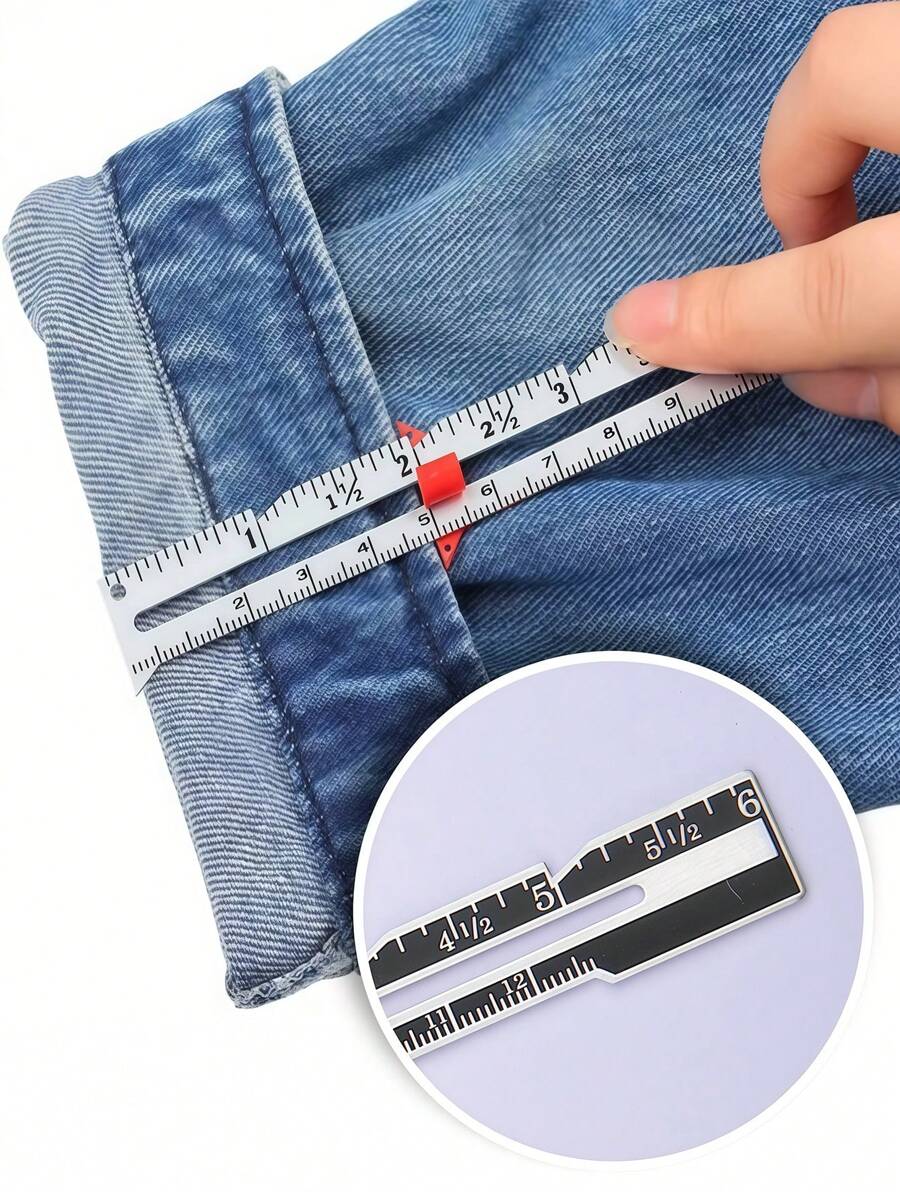 1pc Metal Sliding Guage, Sewing Measuring Tool, Sewing Guage For Quilting And Sewing, Sewing Accessories, Sewing Notions