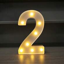 1pc LED Strip Light Marquee Sign - White Illuminated Letter Decoration For Home, Wedding, Birthday And Party - Waterproof Bulbs, 6.3" Height, PVC Material, Battery Powered Box, Ideal For Bar Or Desktop Decor