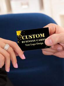 Spersonalizowane wizytówki, 200/500/1000 szt., rozmiar: 9x5,4 cm/3,5x2,1 cala, możliwość personalizacji za pomocą logo, grafiki, tekstu dla firm, podziękowania, zaproszenia, profilu firmy, promocji produktu