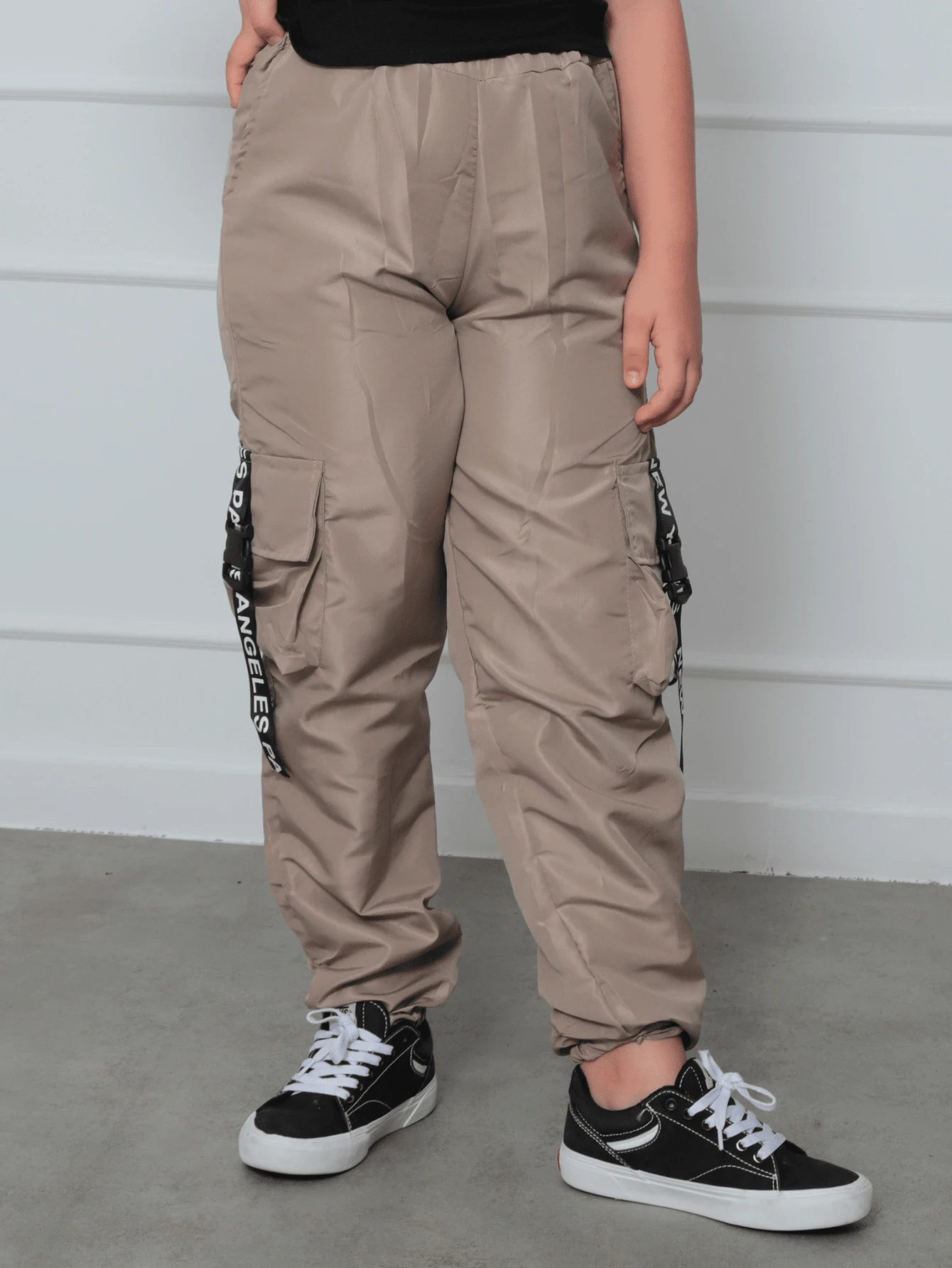 Calça Jogger Cargo Feminina Infantil Menina Preta Rosa Verde Vermelha ...