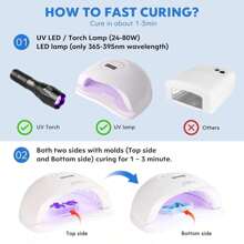 1 Botella de Resina UV 25g/50g/100g/200g/500g - Resina epoxi UV curada mejorada, transparente y dura, adecuada para manualidades de joyería, decoración artística, aretes, collares - Curado rápido, bajo olor, transparente, activada por luz solar/diurna, resina delgada - transparente - Ver 7