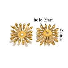 50pcs Stainless Steel Plated 18K Gold Hollow Flower Pedestal Plated Diy Handmade Flower Pedestal Bead Cap Beaded Jewelry Accessories