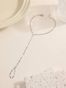 1 pieza Arnés de dedo elegante de plata, material de aleación, estilo lindo y minimalista, adecuado para el uso diario y citas de las mujeres, excelente para el Día de San Valentín, mamá, madre, Día de la Madre, regalo