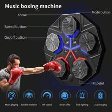 Máquina de pared de boxeo con guantes de boxeo - Set de boxeo, Entrenador de boxeo inteligente, Máquina de montaje en pared de boxeo, Equipo de entrenamiento de objetivo de boxeo para el hogar, la oficina y el gimnasio - Negro - Ver 3